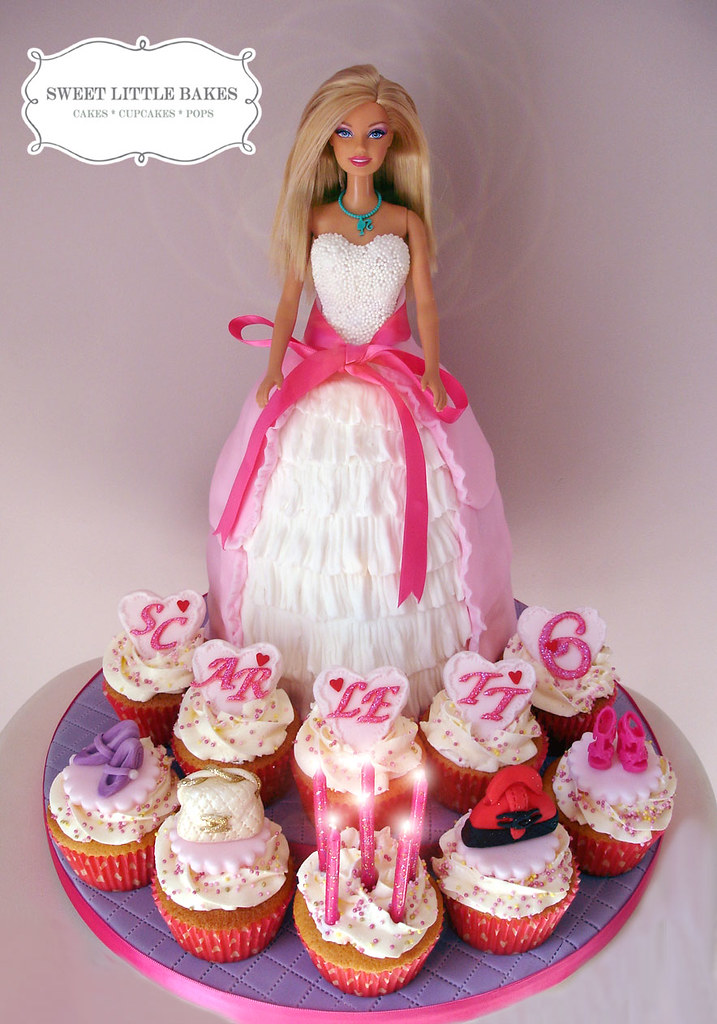 Barbie doll cake & cupcakes with handbags & shoes. Flickr