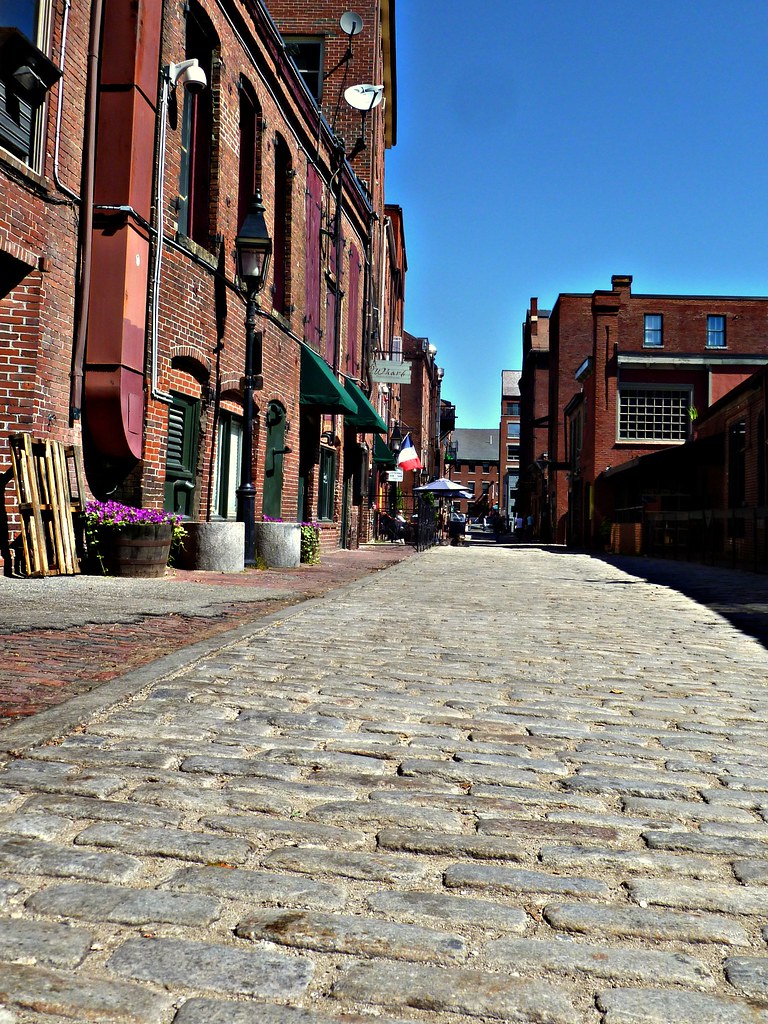 cobblestone street in Portland, ME Wharf St. t55z Flickr