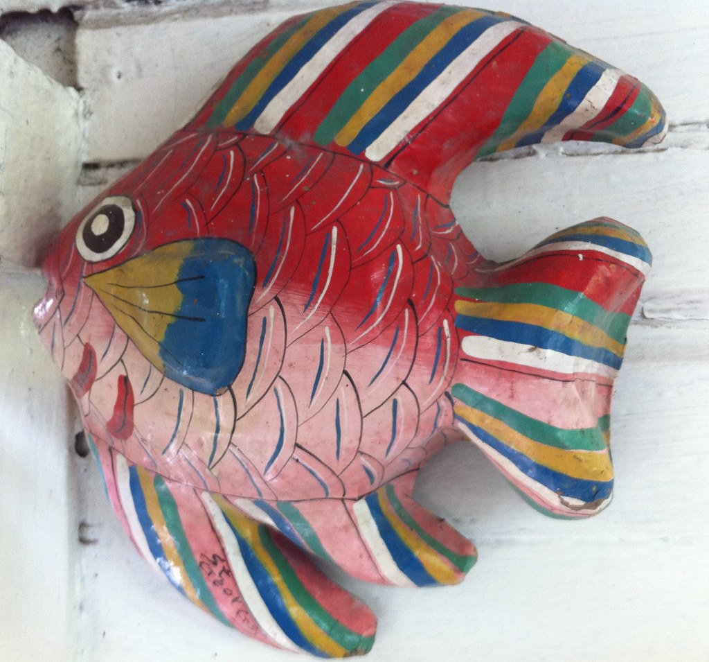 Paper Mache Fish Paper mache fish in Haiti hotel. www