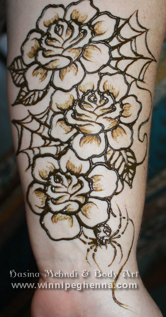 Goth tattoo winnipeg henna roses spider Hasina Mehndi & Bo… Flickr