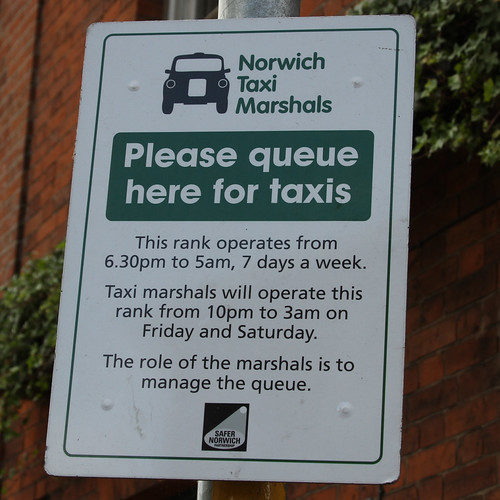 Norwich Taxi Marshals Please queue here for taxis Flickr