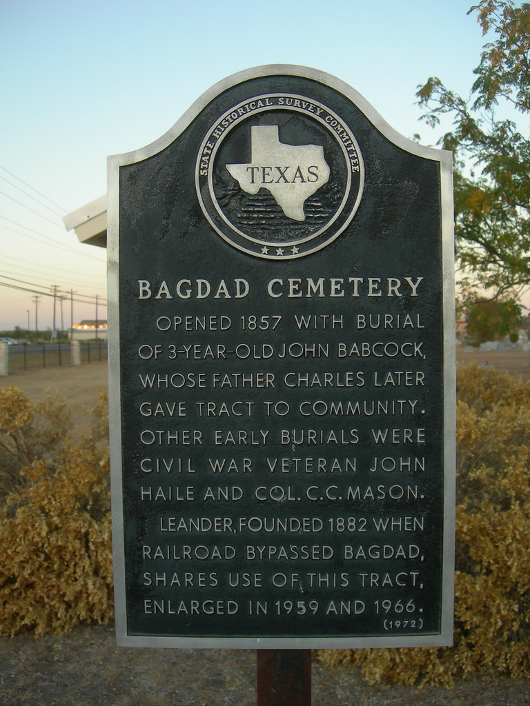 The Bagdad Cemetery Historic Marker Old FM Road 2243 in Le… Flickr