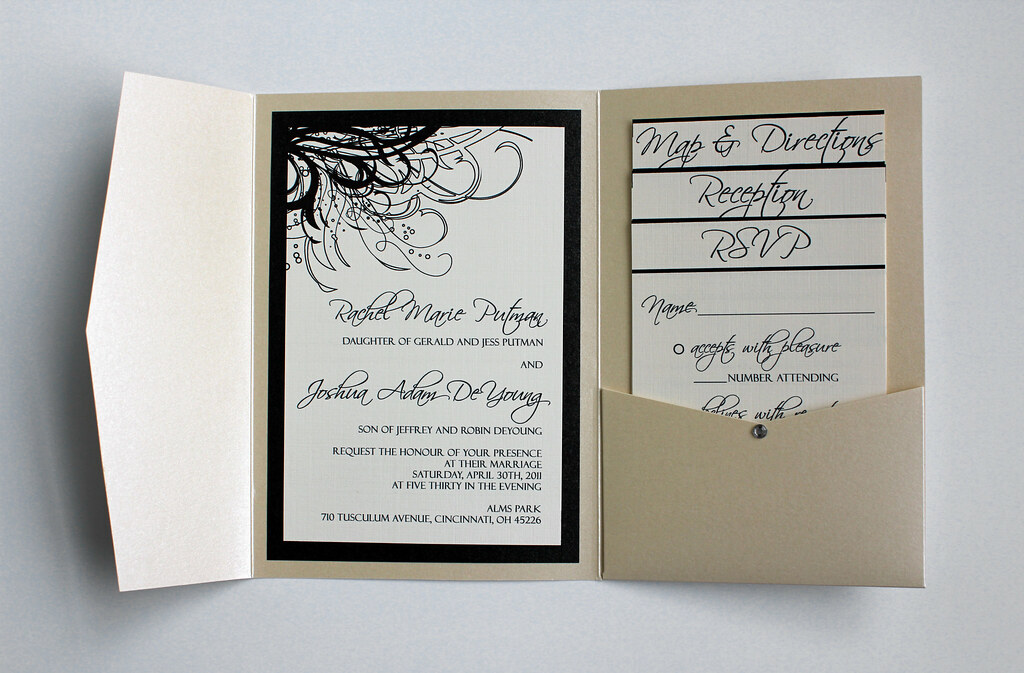 Champagne and Black Wedding Invitations Champagne and Blac… Flickr