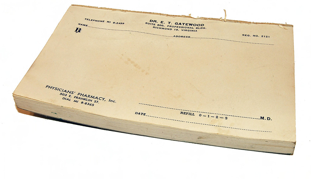Prescription Pad Description(Physical Details) Glue bound… Flickr