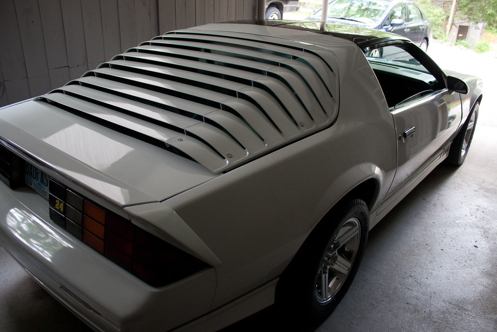 1987 IROC Original louvers! Painted white. Nick Ares Flickr