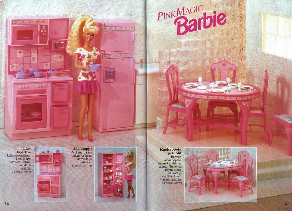 Barbie Journal 1992 (Finnish) Pink Magic Barbie furniture … Flickr