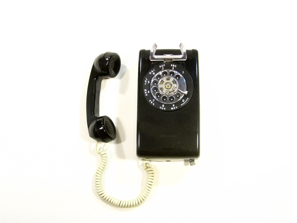 Vintage Black Rotary Wall Phone Vintage wall phone, with r… Flickr