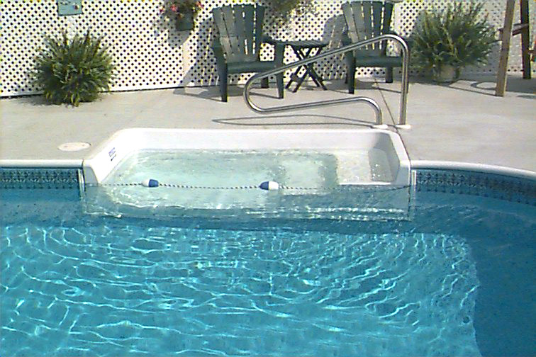inground swimming pool 8ft swim out stair with jet 02 Flickr