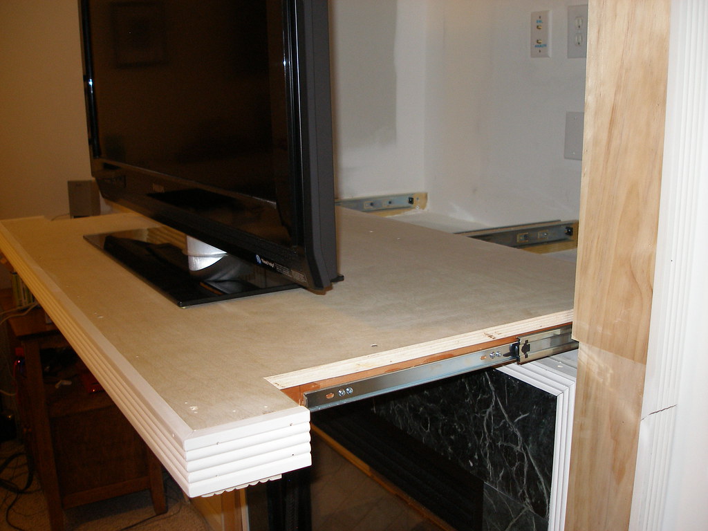 Mantel TV Alcove shelf Pulls out . . . The 200 lbs capacit… Flickr