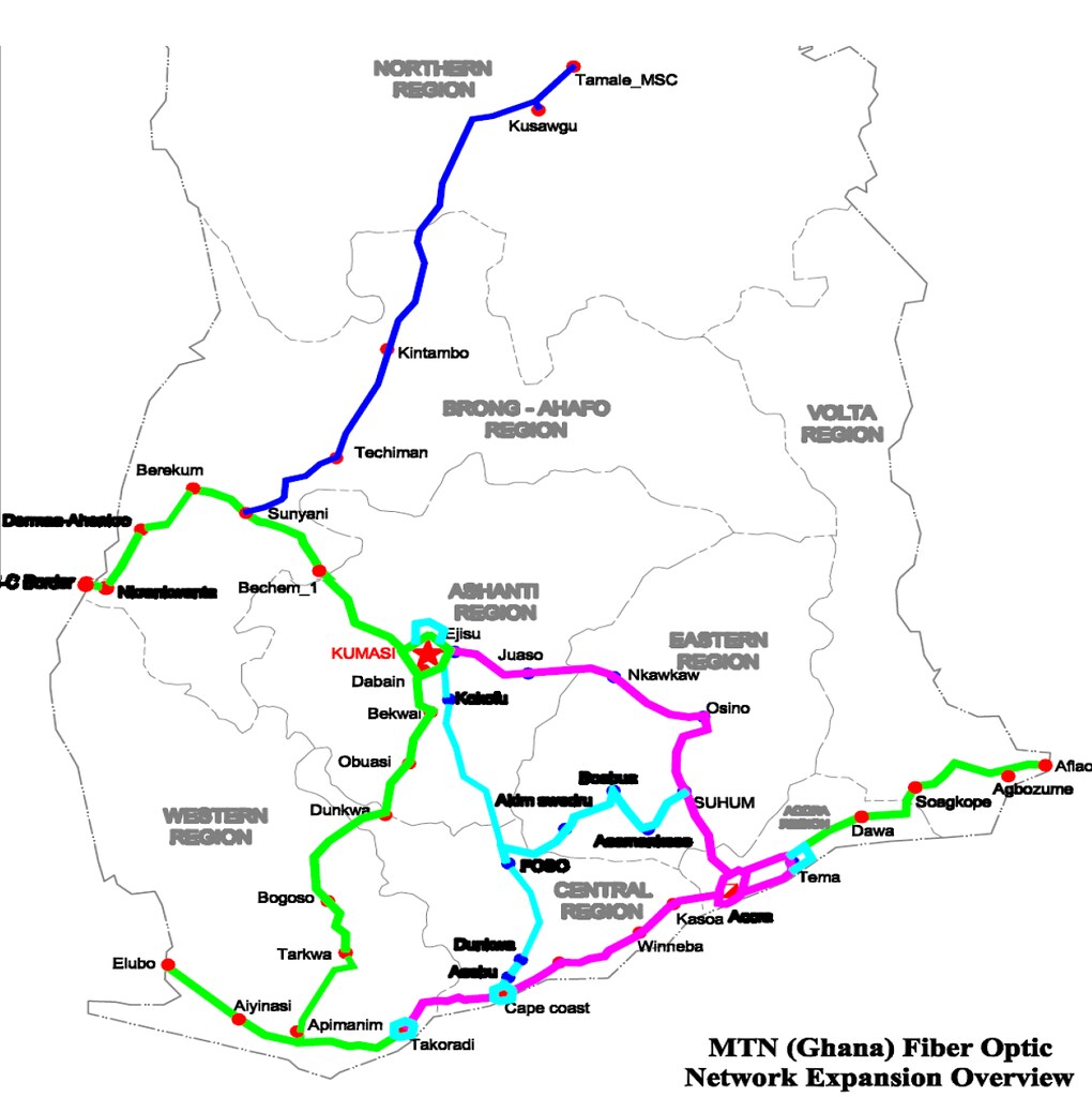 Ghana MTN Fiber Optic Network Source MTN presentation a… Flickr