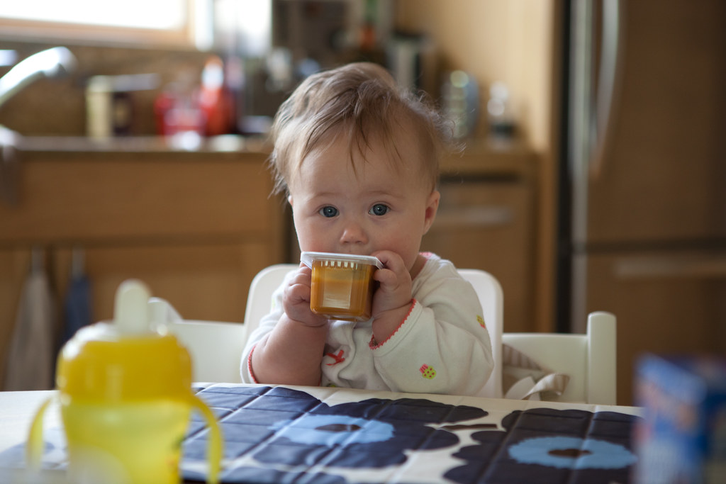 Baby food tasting Amalie tests the taste and smell of diff… Flickr