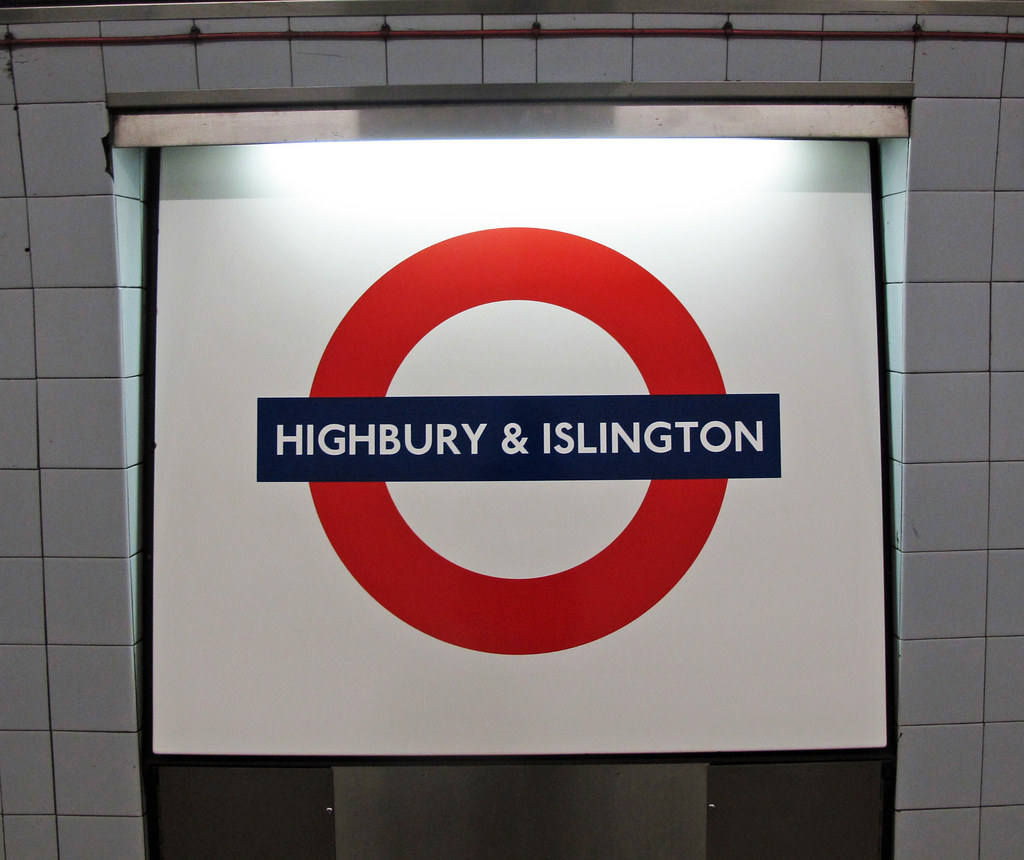 Highbury & Islington tube sign. Maggie Jones Flickr