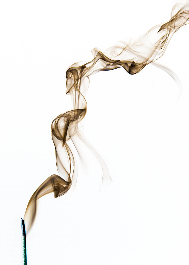 Incense Smoke Inverted smoke trails and incense stick.. Gr… Flickr