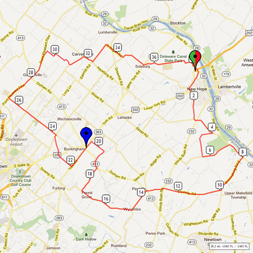 10. Bike Route Map. Canal Park, Solebury Twp, PA Distance … Flickr