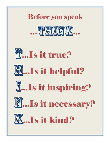 Think Poster | THINK poster: true, helpful, inspiring, neces… | Flickr