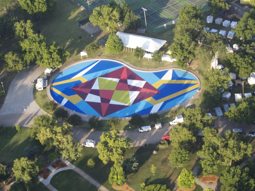 Oakdale pool The painting from the air. Molly Dilworth Flickr