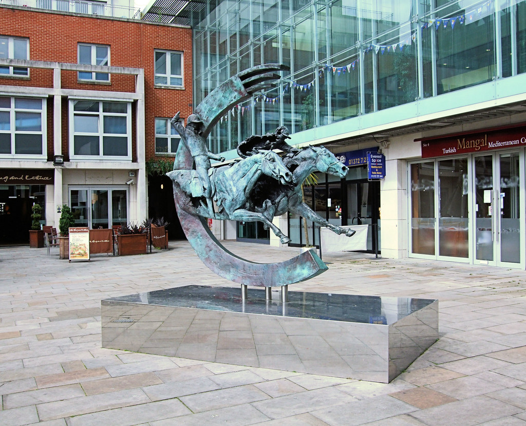 Evocation Of Speed Statue, Derby Square Epsom. A bronze … Flickr