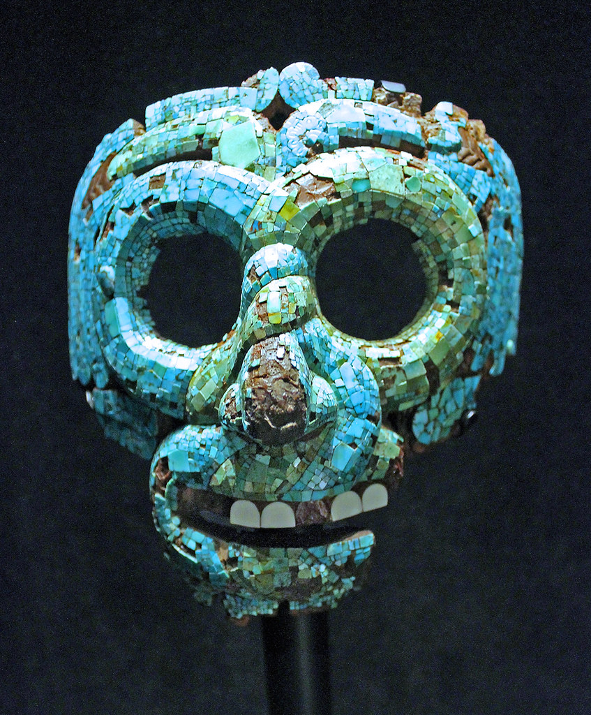Aztec mosaic mask of Quetzalcoatl The mask represents the … Flickr