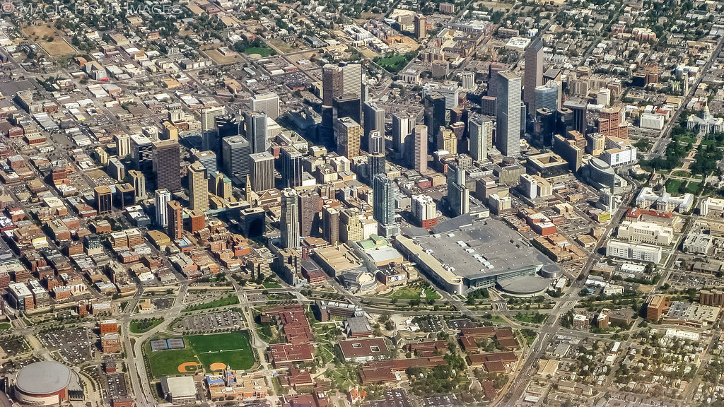 Downtown Denver Aerial This photo was taken from the fligh… Flickr