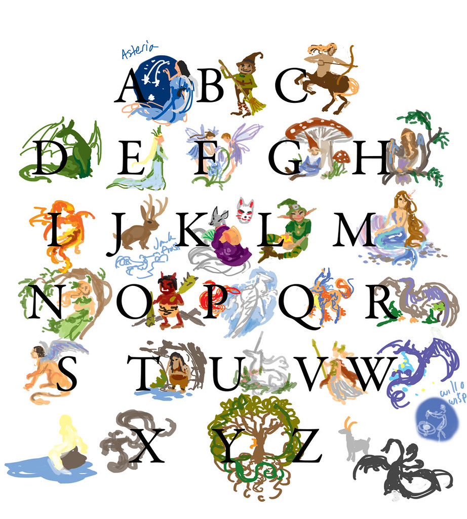 mythical creatures alphabet uminomamori Flickr