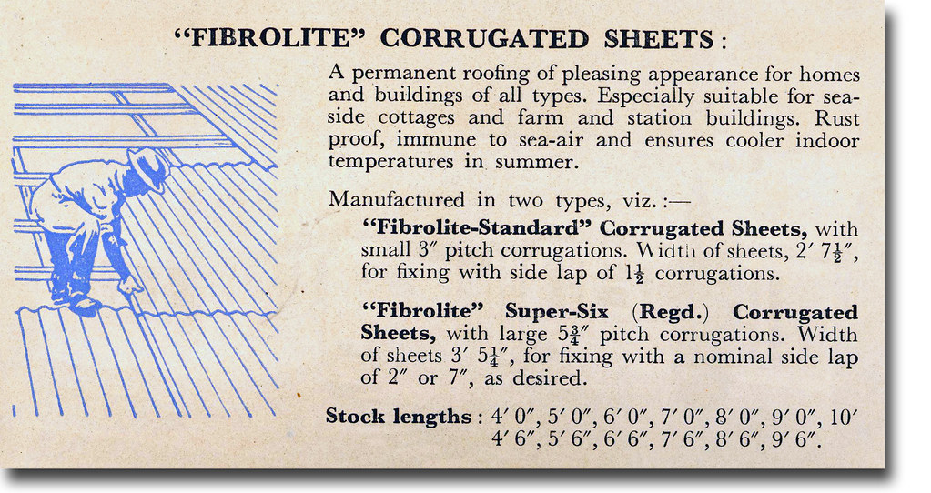 Asbestos Fibrolite Corrugated Sheets Vintage ad featuring … Flickr