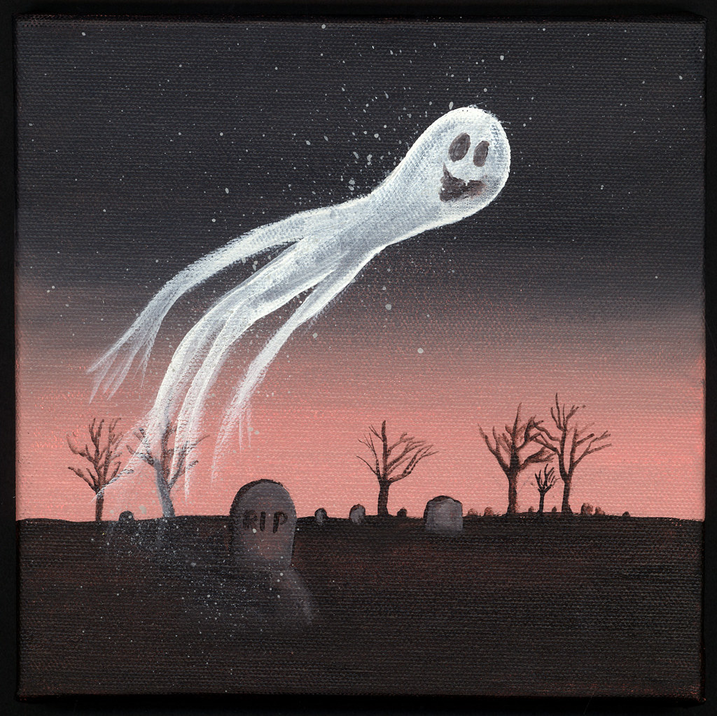 02 Ghost Painting Series of Halloween paintings. 8" x 8" b… Flickr