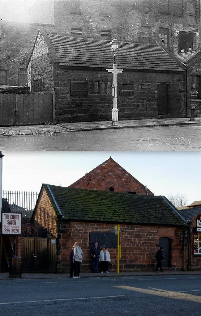 The Old Court House, West Derby Village, 1930s and 2013 Flickr