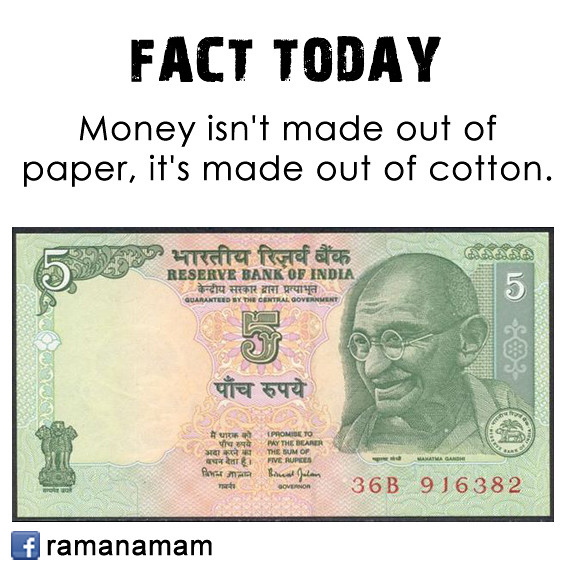 Money isn't made out of paper, it's made out of cotton. Flickr