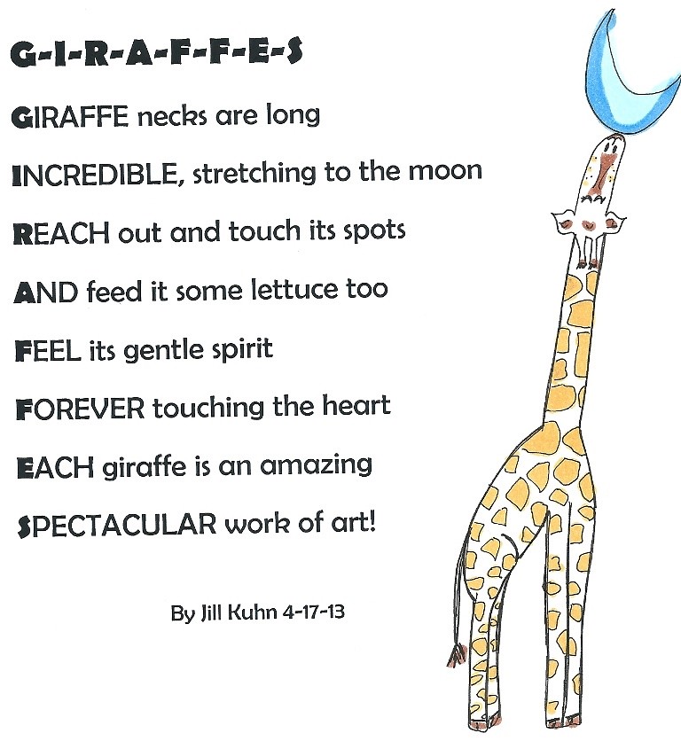 Giraffes Poem ABC style poem with Giraffe letters. This