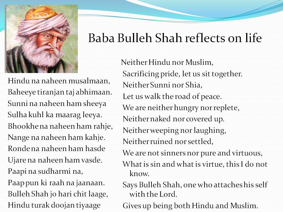 A Significant Quote from Baba Bulleh Shah Dr. Ghulam