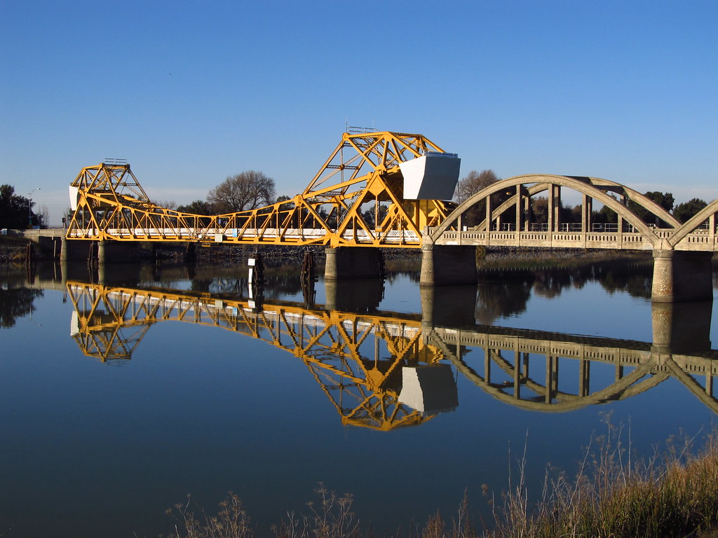 California Delta Bridge across the Sacramento River at Isl
