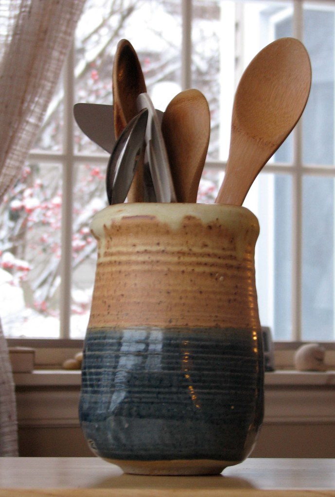 Pottery with kitchen tools Our son made this piece of pott… Flickr