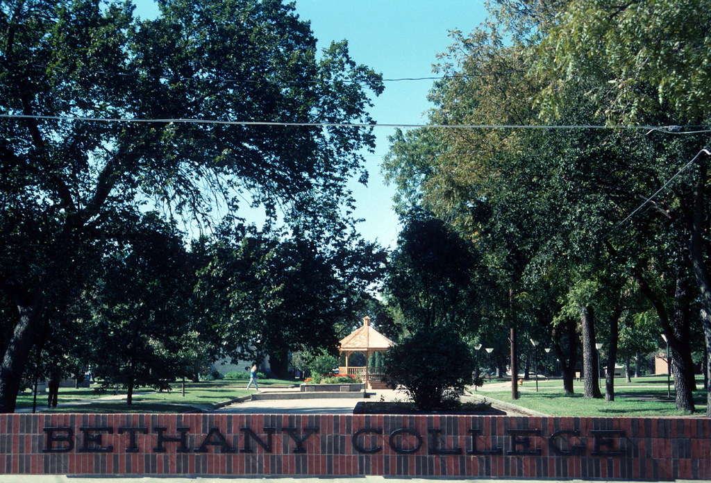 Campus sign, Bethany College, KS (1990) Flickr