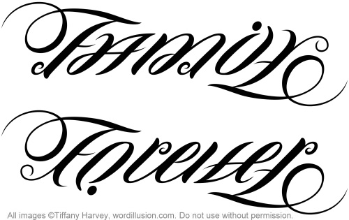 "Family" & "Forever" Ambigram A custom ambigram of the wor… Flickr