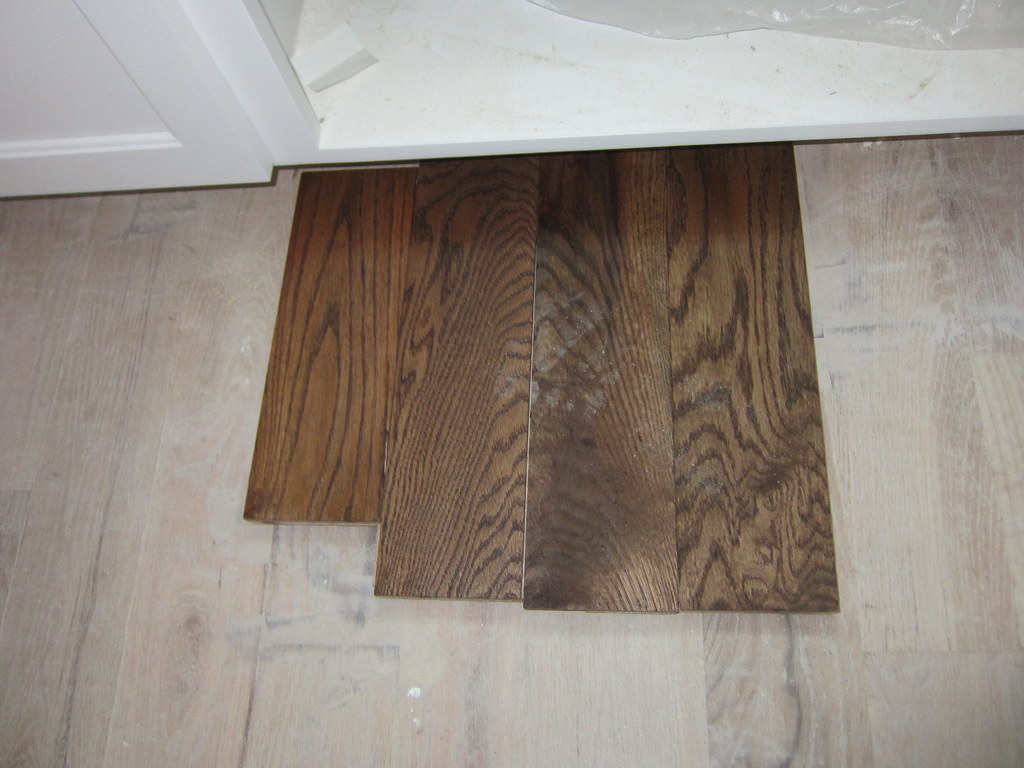 Hardwood floor sample Provincial stain floor next to kitch… Flickr