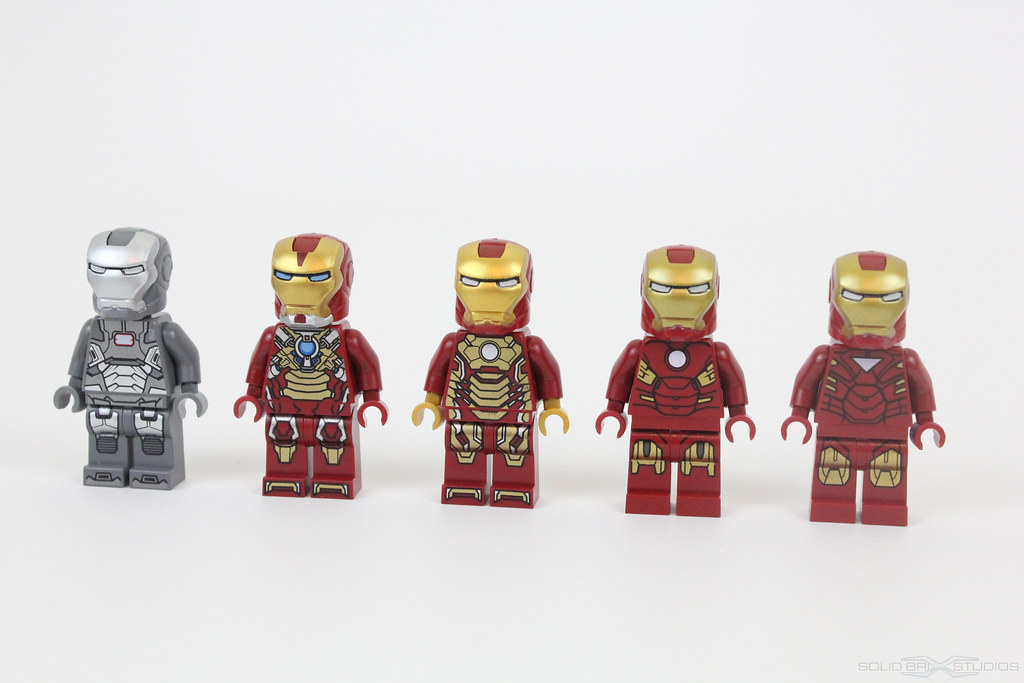LEGO Iron Man Mark 6,7,8 and Mk 42 (9) and War Machine Flickr