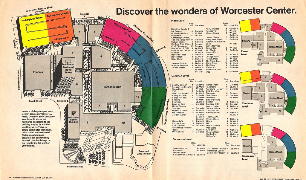 Worcester Center Galleria 1971 Mall guide of the Worcester… Flickr
