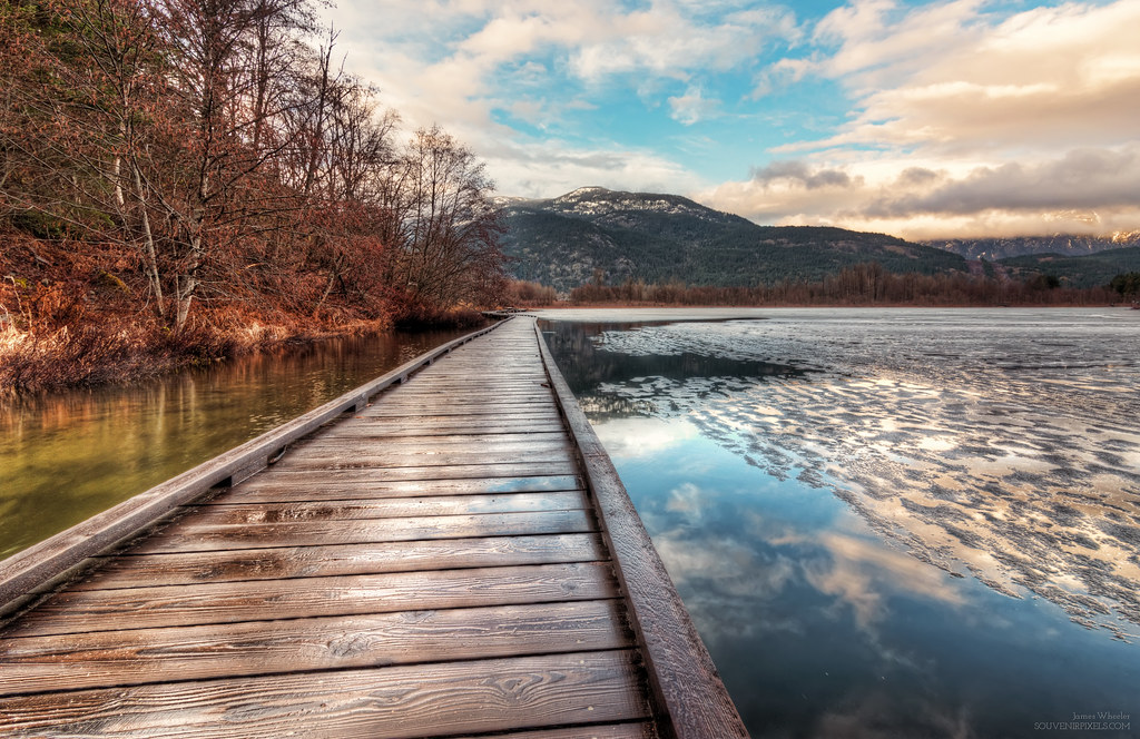 One Mile Lake Boardwalk The ice on one mile lake near Pemb… Flickr