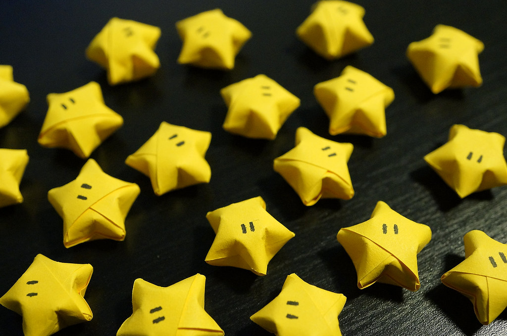 Lucky Origami Nintendo Stars Tiny paper Nintendo Stars Flickr