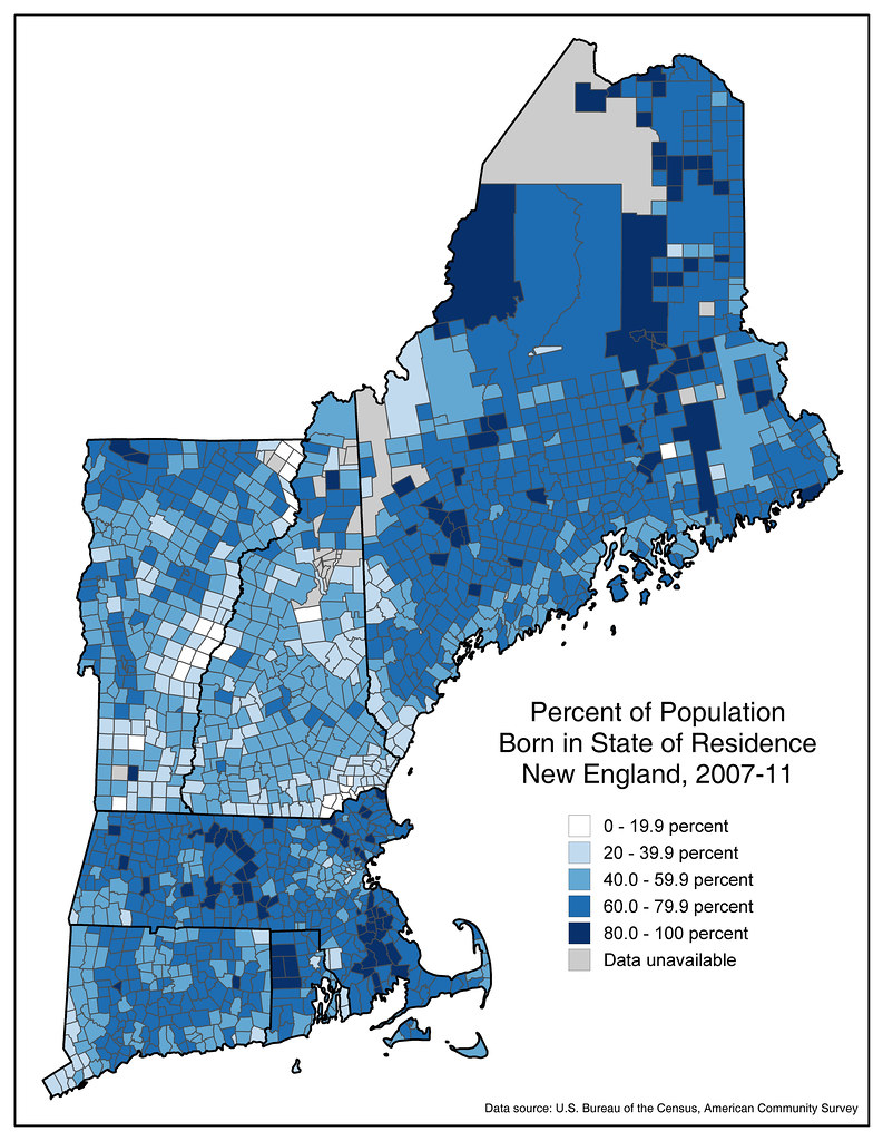 Population born in state of residence, New England, 20071… Flickr