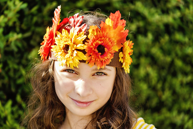 DIY Fall Leaf and Flower Headdresses and Crowns in the know mom