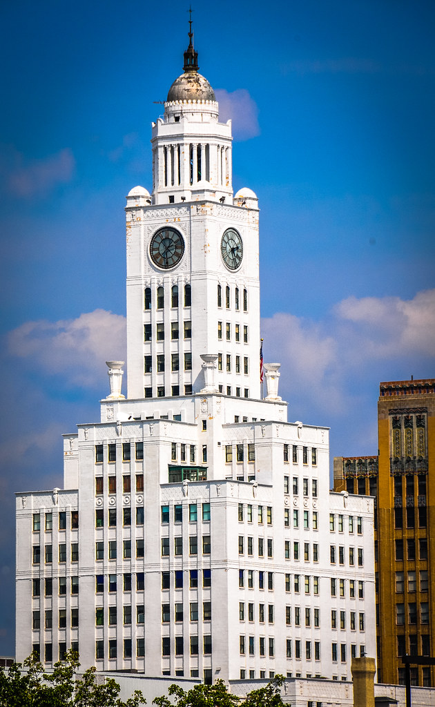 Old White Office Building with Clock Tower in Philadelphia… Flickr