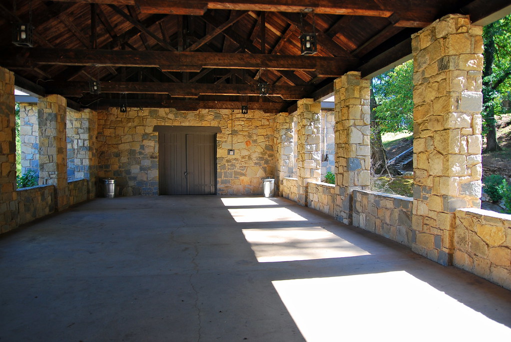 Stone Pavilion at Indian Springs State Park Inside the pav