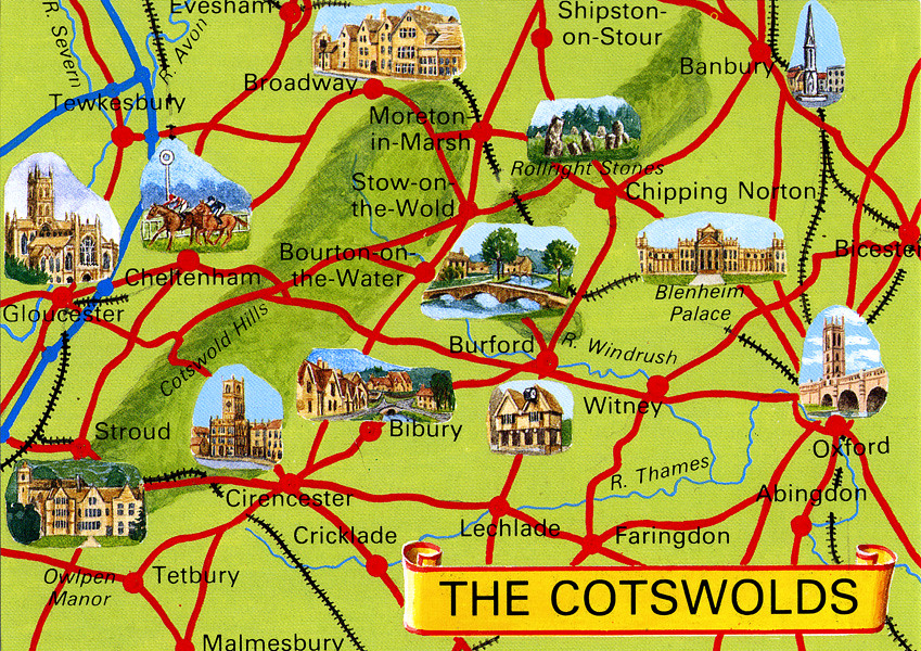 postcard Cotswolds map Jassy50 Flickr