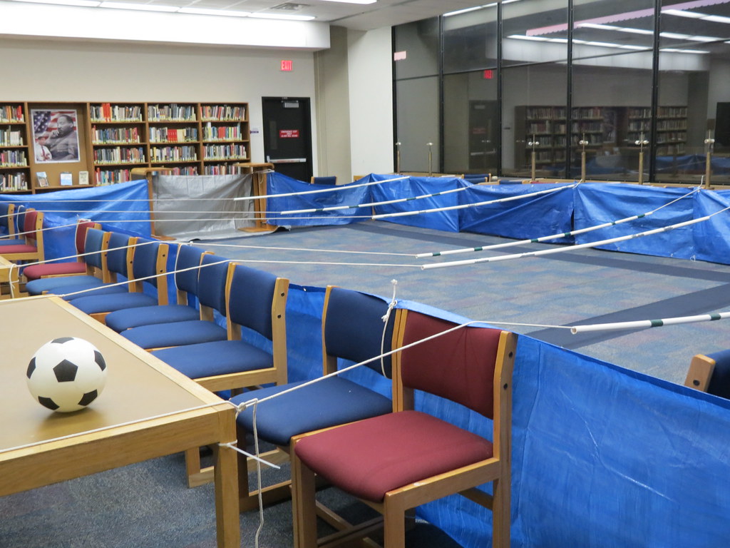 Human Foosball Court Waiting for action! college.library Flickr