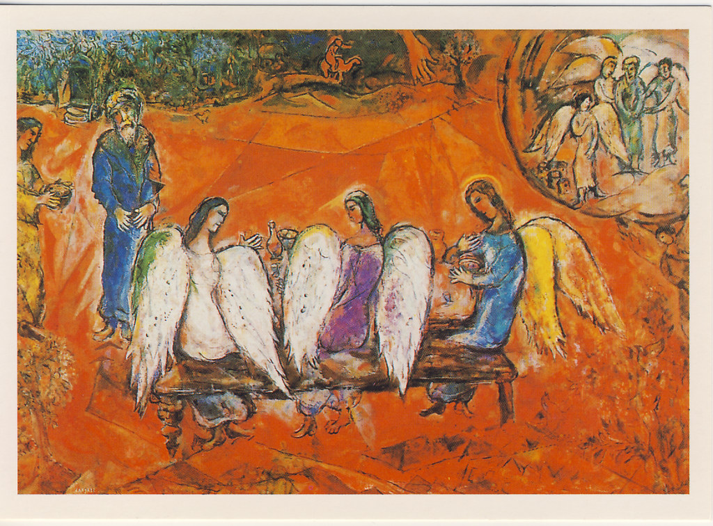 Abraham und die drei Engel by Marc Chagall sent postcardlady1 Flickr