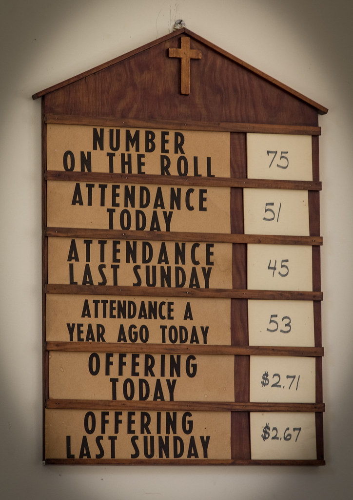 Old Church Attendance and Offering Board (C) Scott Nelson … Flickr