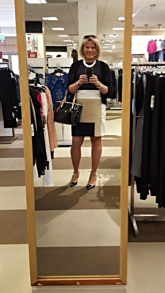 Color Block Dress Kohl's black, cream and white color bloc… Flickr