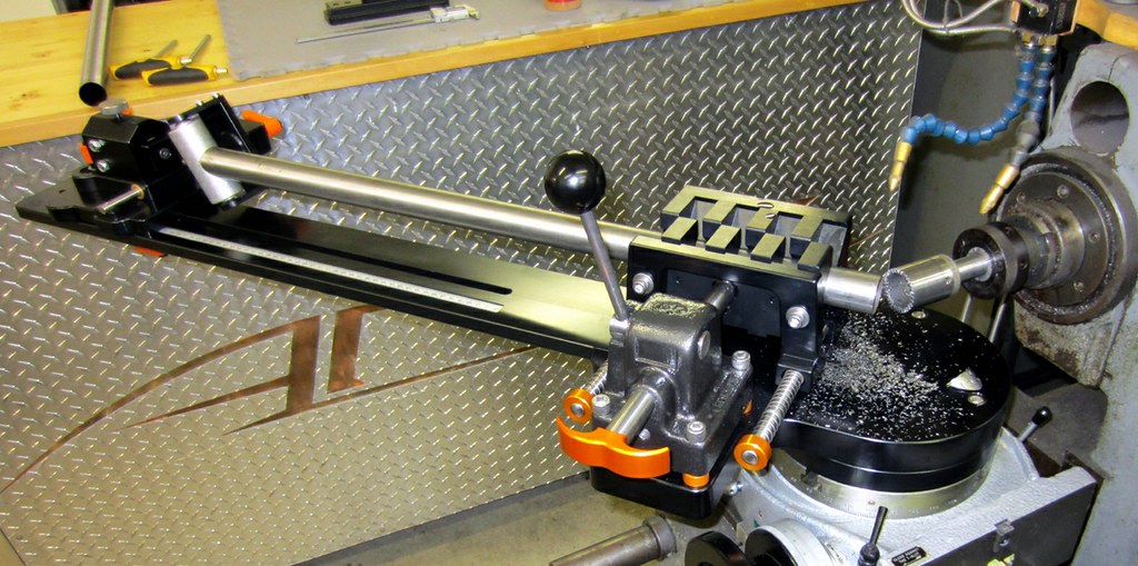 Horizontal main tube mitering system Anvil Bikes Flickr
