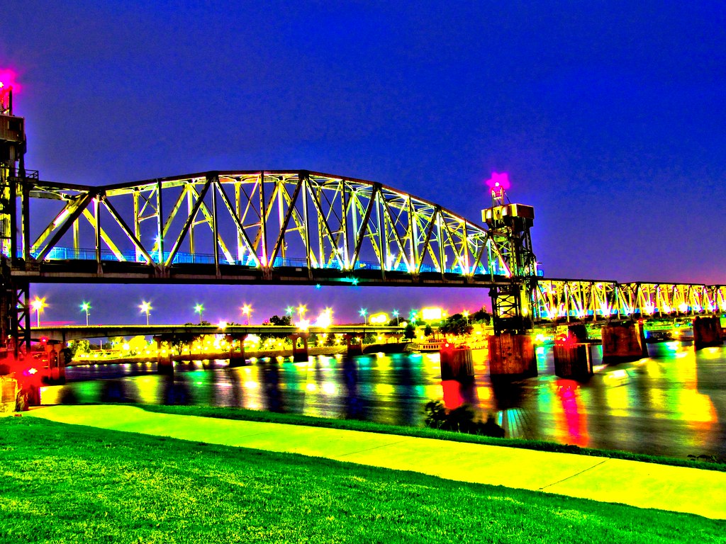 Little Rock Arkansas bridge at night Little Rock Arkansas … Flickr